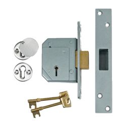 5 LEVER MORTICE DEADBOLT SATIN CHROME