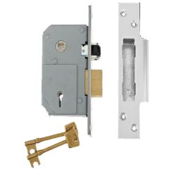 5 LEVER MORTICE SASHLOCK SATIN CHROME