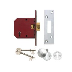 5 LEVER SLIDING DOOR LOCK SATIN CHROME