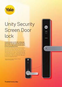 YALE UNITY SECURITY SCREEN DOOR LOCK A4 FLYER