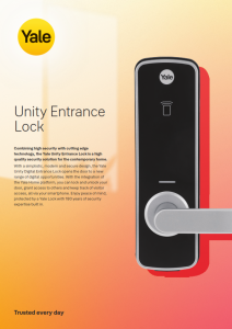 YALE UNITY ENTRANCE DOOR LOCK A4 FLYER