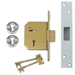 5 LEVER MORTICE D/LOCK SC DP SATIN CHROME