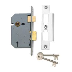 3 LEVER SASHLOCK 44.5 B/SET SATIN CHROME