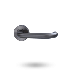 VIVID LEVER V2 PASSAGE SET WITH LATCH SATIN GUN METAL