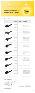 YALE WINDOW HANDLE SELECTION CHART PADS