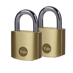 YALE 30MM BRASS KEYED PADLOCK 2PK