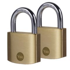 YALE 40MM BRASS KEYED PADLOCK 2PK