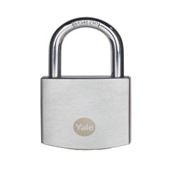YALE PADLOCK BRASS 50MM - CHROME FINISH