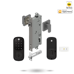 YALE ASSURE KEYED SMART-READY LOCK WITH APEX SQUARE LEVER MATT BLACK