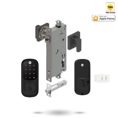YALE ASSURE KEYED SMART-READY LOCK WITH APEX SQUARE LEVER MATT BLACK