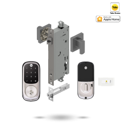 YALE ASSURE KEYED SMART-READY LOCK WITH APEX SQUARE LEVER SATIN NICKEL