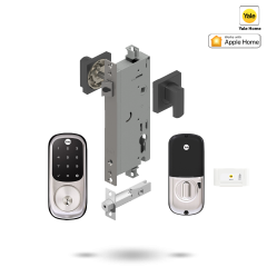 YALE ASSURE KEYED SMART-READY LOCK WITH APEX SQUARE LEVER SATIN NICKEL