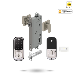 YALE ASSURE KEYED SMART-READY LOCK WITH APEX SQUARE LEVER SATIN NICKEL