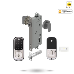 YALE ASSURE KEYED SMART-READY LOCK WITH APEX ROUND LEVER SATIN NICKEL