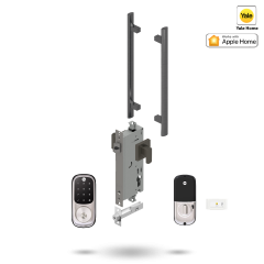 YALE ASSURE KEYED SMART-READY LOCK WITH APEX 141 ENTRANCE SET SATIN NICKEL