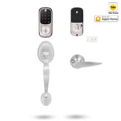 YALE ASSURE KEYED SMART-READY LOCK WITH MAYFAIR GRIPSET SATIN NICKEL