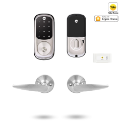 YALE ASSURE KEYED SMART-READY LOCK WITH HAWTHRON LEVER SATIN NICKEL