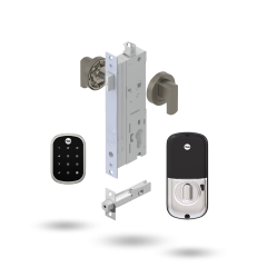 YALE ASSURE SL SMART-READY LOCK WITH APEX ROUND LEVER SATIN NICKEL
