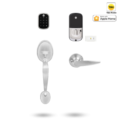 YALE ASSURE SL SMART-READY LOCK WITH MAYFAIR GRIPSET SATIN NICKEL