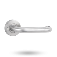 LEVER 2 PRIVACY SET WITH LATCH STAINLESS STEEL