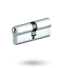 EURO CYLINDER FIXED CAM 5PIN DBL KEY 31/47.5 ESCAPE - OFFSET SATIN CHROME