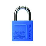 120N SERIES PADLOCK 30MM WITH 18MM SHACKLE WITH SILICON JACKET DP LIGHT BLUE