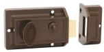 RIMLOCK NIGHTLATCH WITH SNIB - NO CYLINDER BROWN
