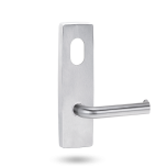 EXT SQ END PLATE - CYLINDER AND LEVER 102 SATIN CHROME