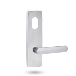 EXT SQ END PLATE - CYLINDER AND LEVER 106 SATIN CHROME