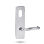 EXT SQ END PLATE - CYLINDER AND LEVER 144 SATIN CHROME
