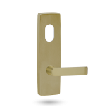 EXT SQ END PLATE - CYLINDER AND LEVER 59 UNLAQUARED POLISHED BRASS