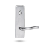 EXT SQ END PLATE - PRIVACY INDICATING EMERGENCY TURN WITH LEVER 104 SATIN CHROME
