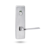 EXT SQ END PLATE - PRIVACY INDICATING EMERGENCY TURN WITH LEVER 123 SATIN CHROME