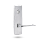 EXT SQ END PLATE - PRIVACY INDICATING EMERGENCY TURN WITH LEVER 124 SATIN CHROME