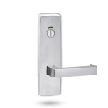 EXT SQ END PLATE - PRIVACY INDICATING EMERGENCY TURN WITH LEVER 142 SATIN CHROME