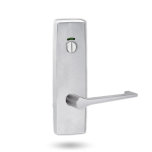 EXT SQ END PLATE - PRIVACY INDICATING EMERGENCY TURN WITH LEVER 145 SATIN CHROME