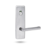 EXT SQ END PLATE - PRIVACY INDICATING EMERGENCY TURN WITH LEVER 155 SATIN CHROME