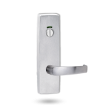 EXT SQ END PLATE - PRIVACY INDICATING EMERGENCY TURN WITH LEVER 47 SATIN CHROME
