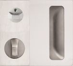 DETENTION PLATE CONCEALED FIX - PRIV IND TURN WITH FLUSH PULL AND KNOB 21 LH STAINLESS STEEL