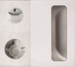 DETENTION PLATE CONCEALED FIX - PRIV IND TURN WITH FLUSH PULL AND KNOB 22 LH STAINLESS STEEL