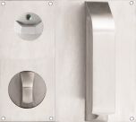 DETENTION PLATE VISIBLE FIX - PRIV IND TURN WITH PULL HANDLE AND KNOB 21 LH STAINLESS STEEL