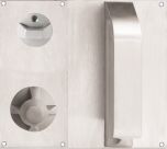 DETENTION PLATE VISIBLE FIX - PRIV IND TURN WITH PULL HANDLE AND KNOB 22 LH STAINLESS STEEL
