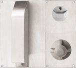 DETENTION PLATE VISIBLE FIX - PRIV IND TURN WITH PULL HANDLE AND KNOB 22 RH STAINLESS STEEL