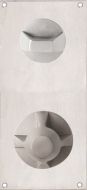 DETENTION PLATE NARROW VISIBLE FIX - STD TURN WITH LEVER 22 LH STAINLESS STEEL