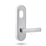 2801 ROUND END PLATE WITH CYLINDER HOLE & 101 LEVER SATIN CHROME