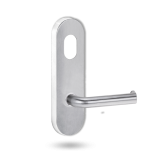 2801 ROUND END PLATE WITH CYLINDER HOLE & 102 LEVER SATIN CHROME
