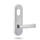 2801 ROUND END PLATE WITH CYLINDER HOLE & 111 LEVER SATIN CHROME