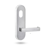 2801 ROUND END PLATE WITH CYLINDER HOLE & 112 LEVER SATIN CHROME