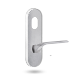 2801 ROUND END PLATE WITH CYLINDER HOLE & 122 LH LEVER SATIN CHROME