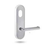 2801 ROUND END PLATE WITH CYLINDER HOLE & 144 LEVER SATIN CHROME